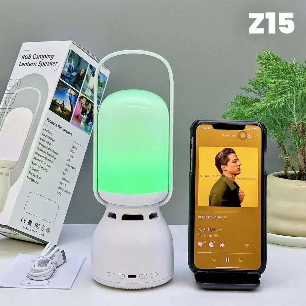 Rechargeable Camping Tent Lantern with Bluetooth Speaker Outdoor Table RGB Light