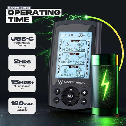 Neocarbon TENS Unit Electronic PMS Massager Machine Gray