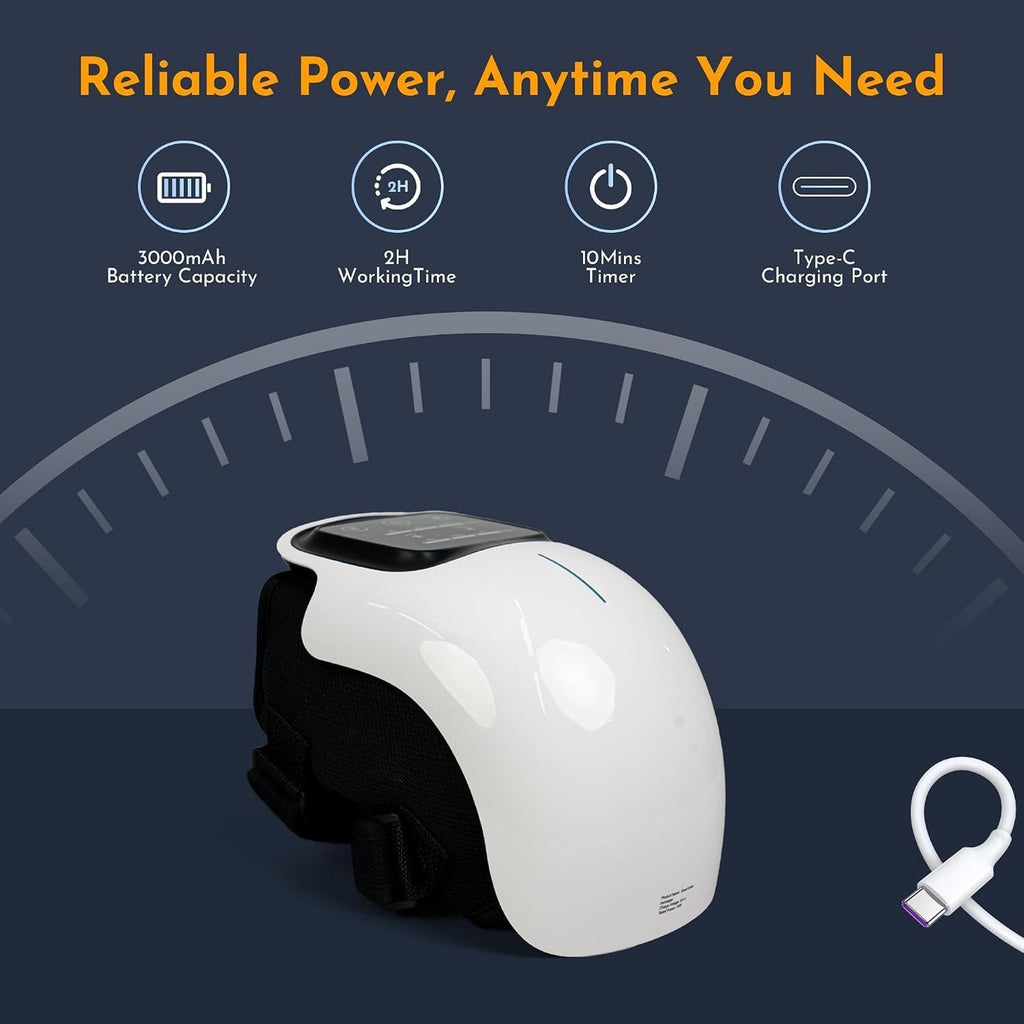 Wireless Knee Massager with Heat, Vibration Massage & Red Light Therapy for Pain