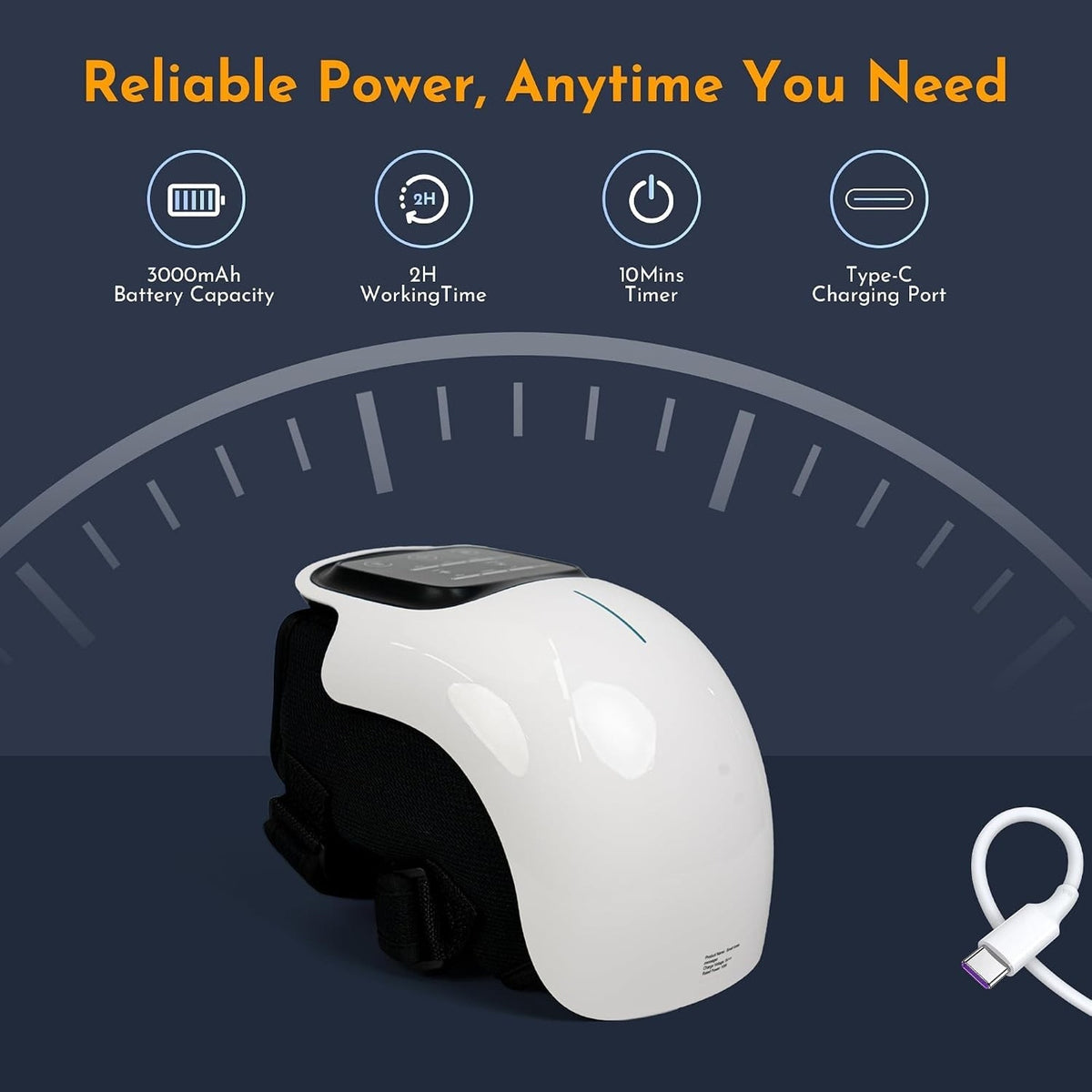 Wireless Knee Massager with Heat, Vibration Massage & Red Light Therapy for Pain