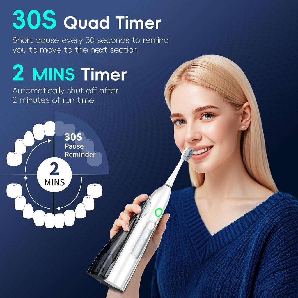 OiSAO Electric Water Flosser & Toothbrush Combo w/ Replacement Heads & Charging
