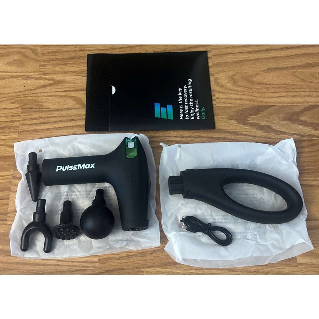 ReATHLETE PulseMax Portable Deep Tissue Massage Gun Extended Reach 8Gears/4Heads