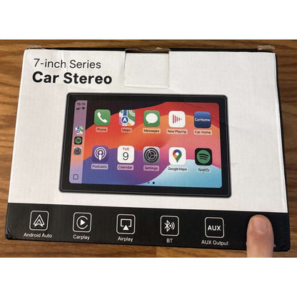 7" Portable Bluetooth Touchscreen Car Stereo Carplay & Android Auto MirrorLink