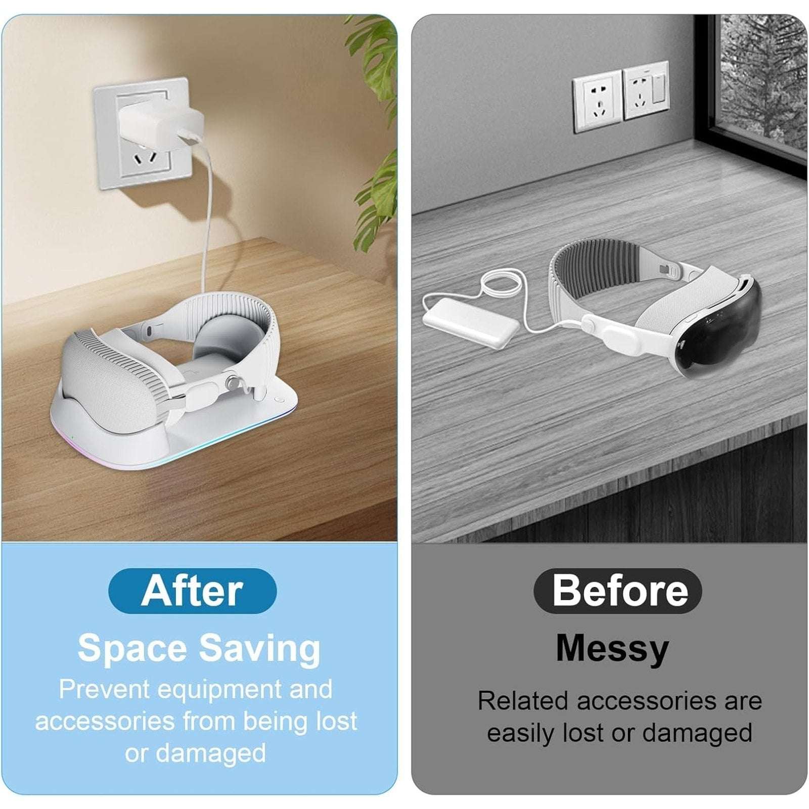 for Apple Vision Pro Magnetic Charging Dock Stand w/ AR Technology & RGB Light