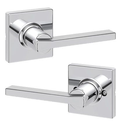 2 Kwikset 92001-605 Casey Passage Hallway Closet Door Square Lever Set in Chrome