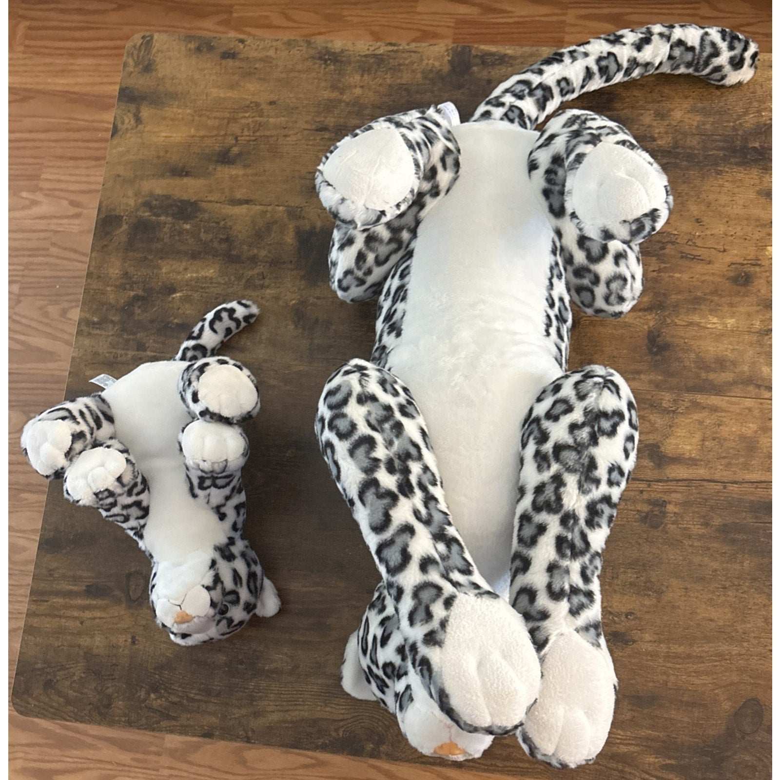 Aurora Super Flopsie Jumbo Snow Leopard 28" & Her Cub 12" Stuffed Animal Plush