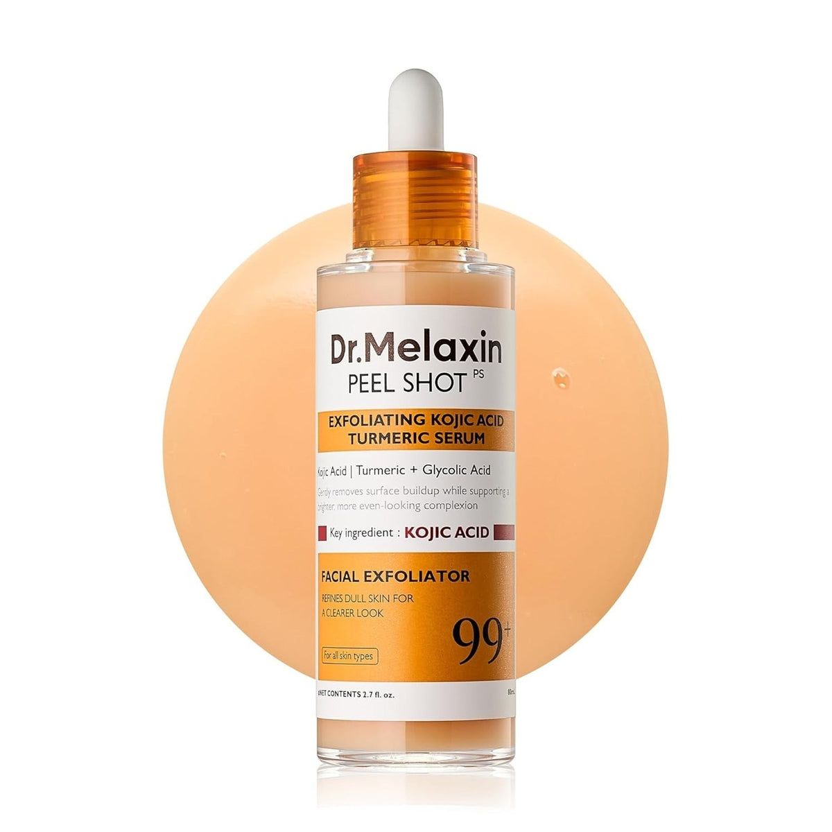 Dr.Melaxin Peel Shot Exfoliating Kojic Acid Turmeric + Glycolic Serum 2.7 fl.oz.
