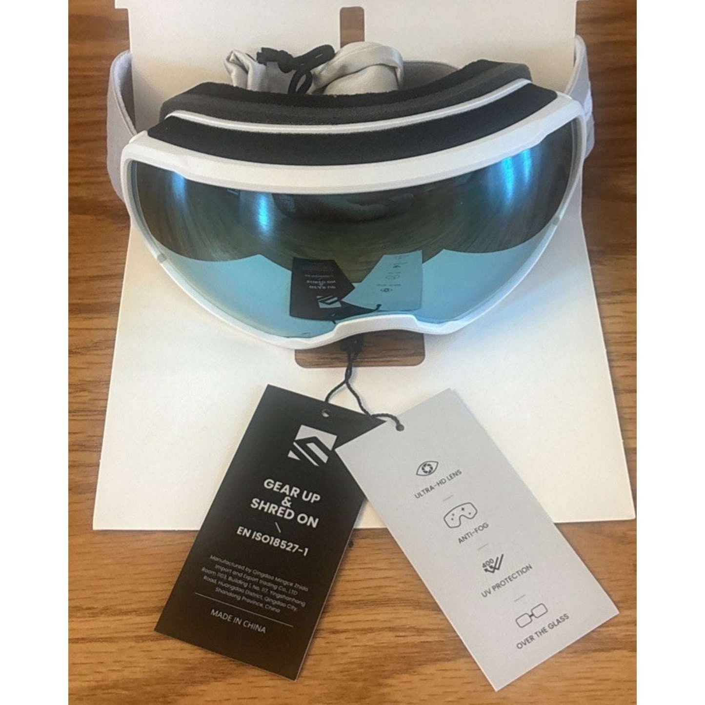 SNOWER Ski Goggles, OTG Anti Fog HD Snowboard Snow Goggles, 100% UV Protection