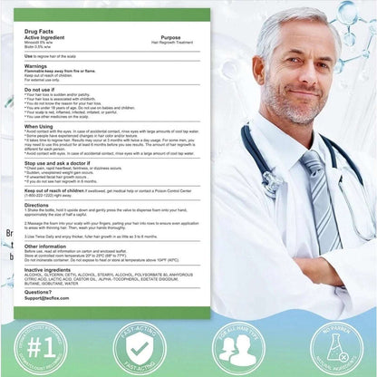 TecFlox 5% Minoxidil Hair Regrowth Foam with Biotin for Men & Women, 6 Months