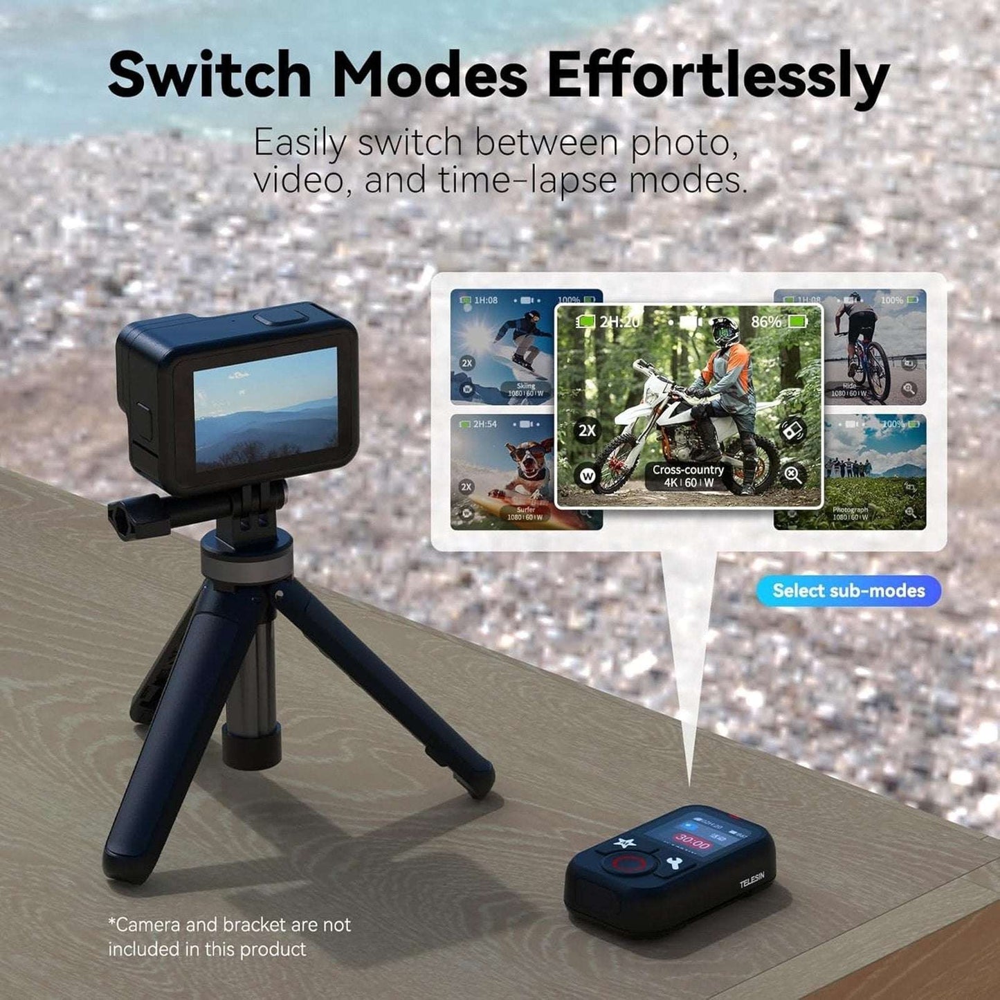 TELESIN T13 Waterproof Wireless Remote Control GoPro Hero 13/12/11/10/9/8/MAX