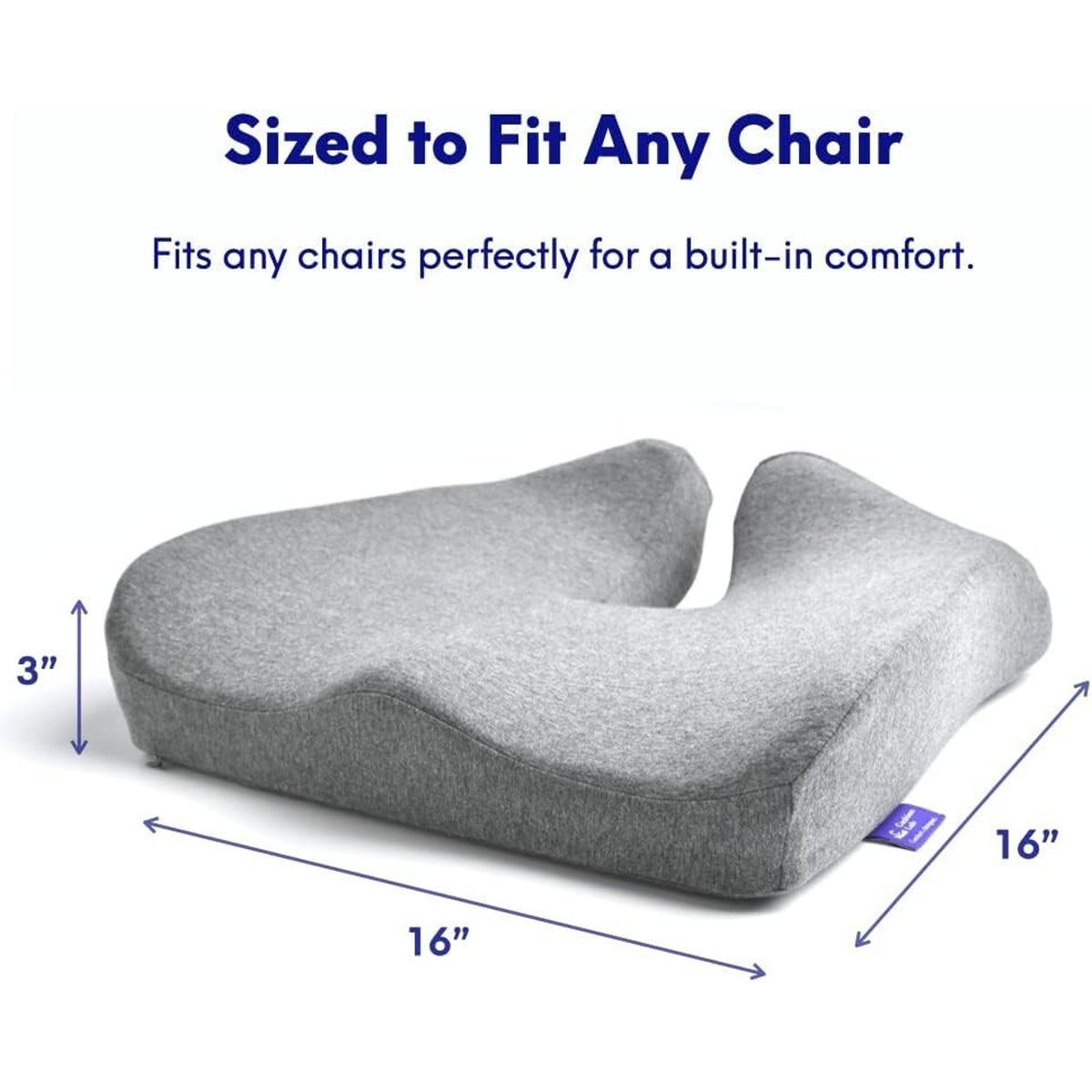 Cushion Lab Pressure Relief Seat Cushion Memory Foam Contoured Long Sitting Hour