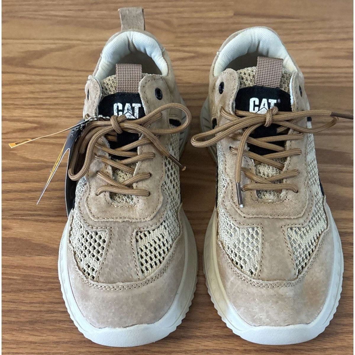 Caterpillar CAT Suede & Mesh Non-Slip Lace-Up Low Cut Sneakers Men's Sz 10 Wide