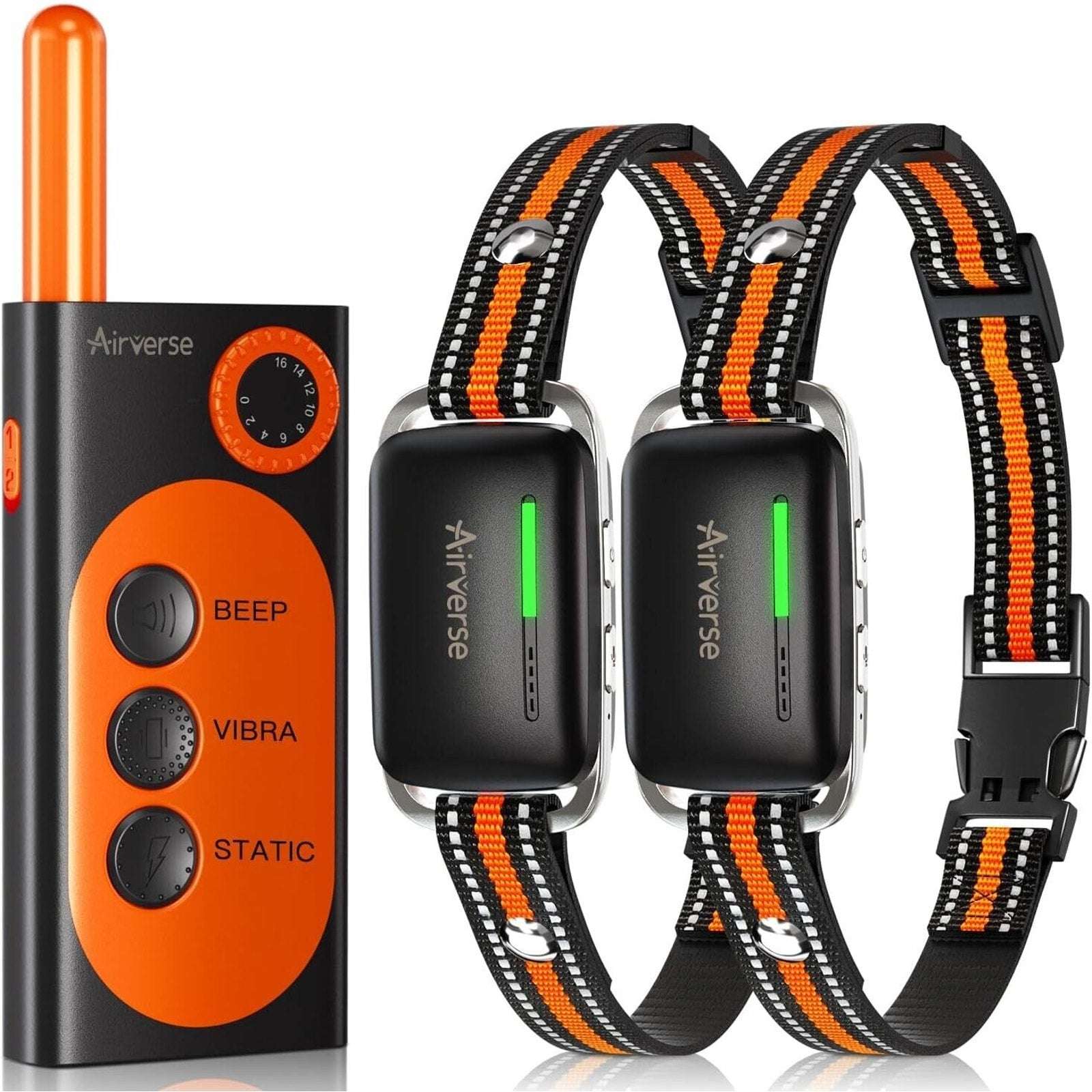 Airverse 2 Dog 1600FT Waterproof Dog Training Collar w Remote 3 Modes & Voice