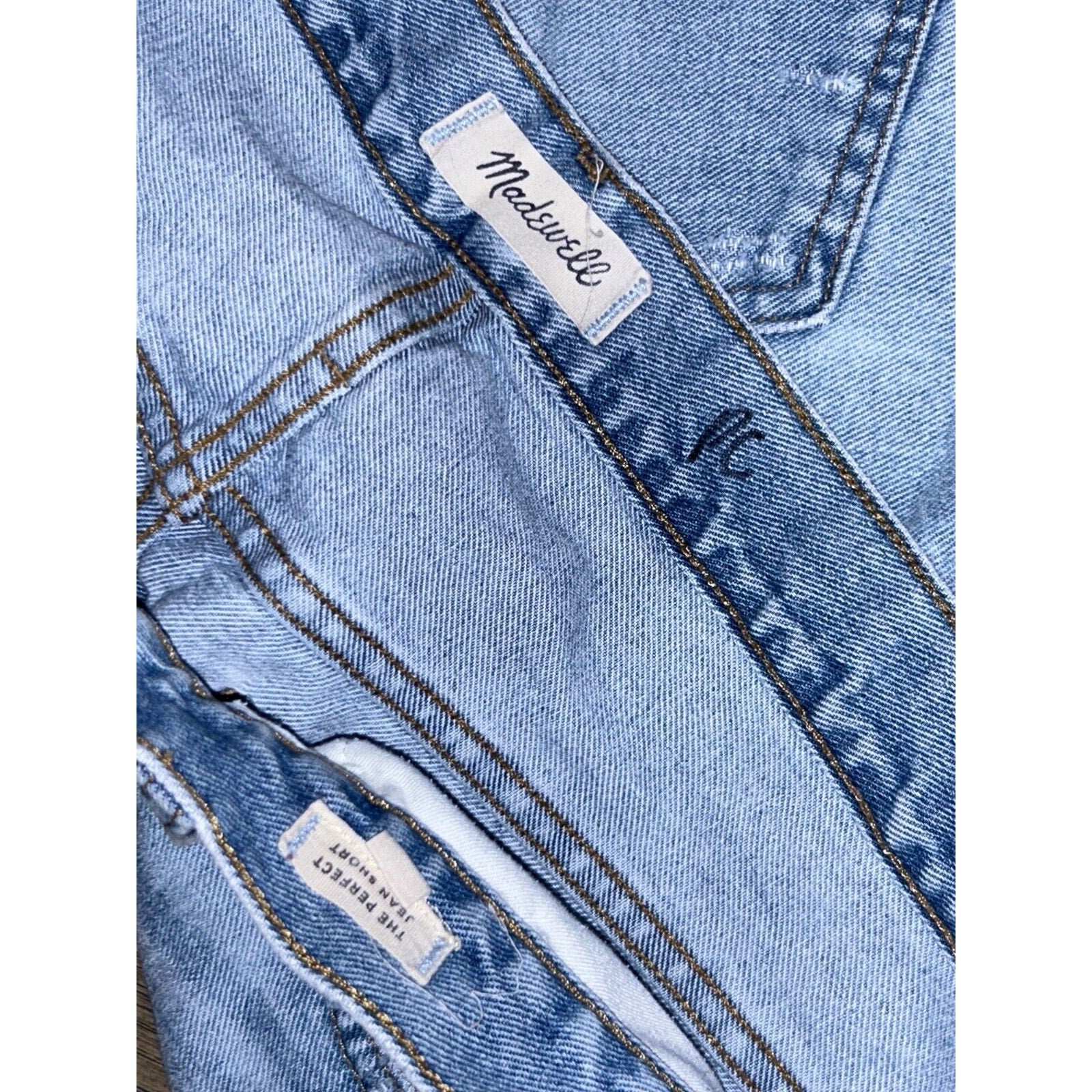 MADEWELL The Perfect Jean Short Destroyed Cut Off Denim Shorts Size 32