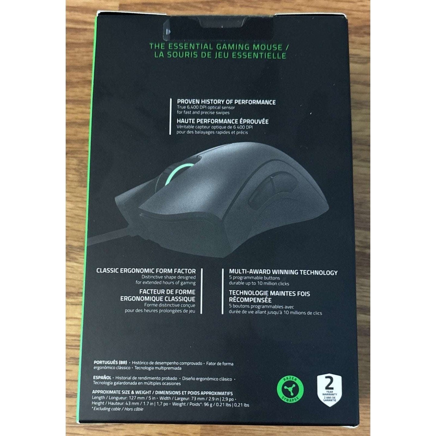 Razer DeathAdder Essential Wired Gaming Mouse Optical Sensor 6400 DPI NEW/Sealed