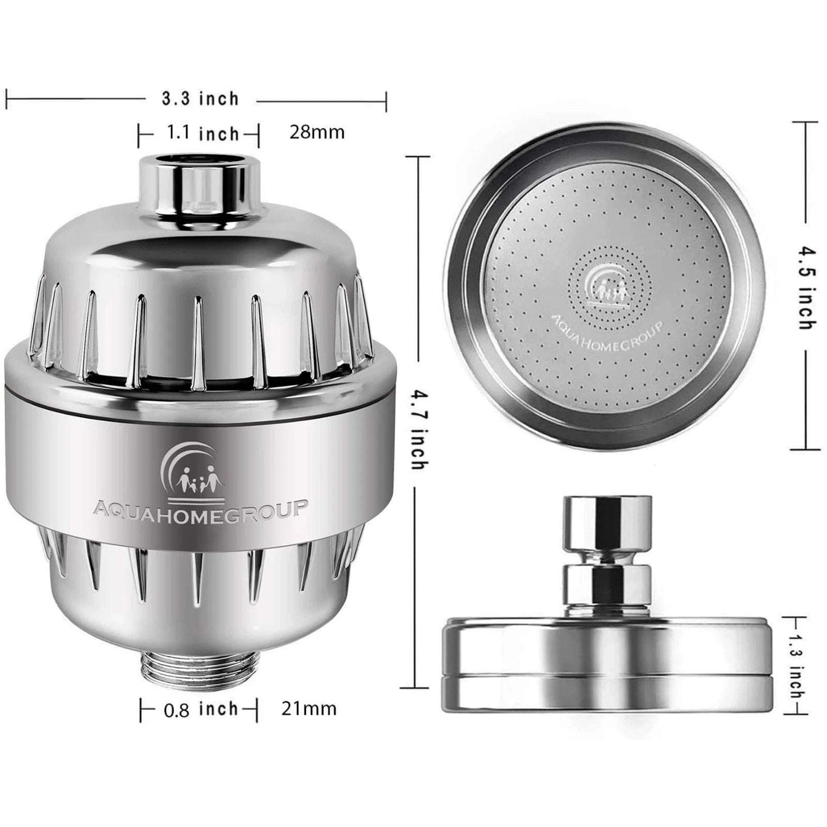 AquaHomeGroup Luxury Filtered Shower Head Set Hard Water Filter Vitamin A C & E