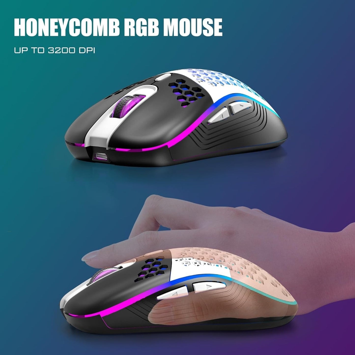 Red Thunder K84 Wireless Gaming Keyboard & Mouse Combo Rainbow Backlight Compact