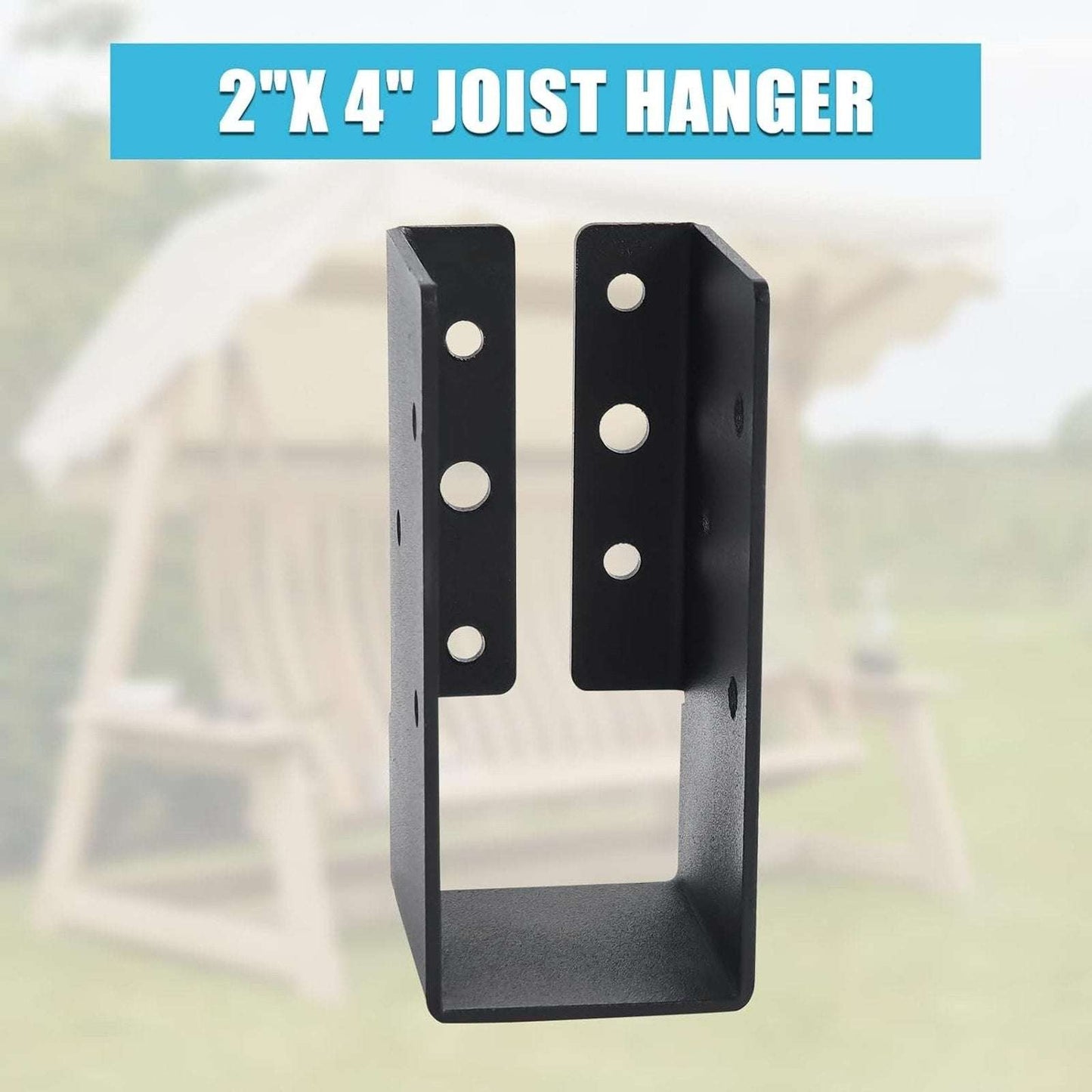 24 Concealed Joist Hanger Flange Powder-Coated Steel Bracket for 2x4" Beam Swing