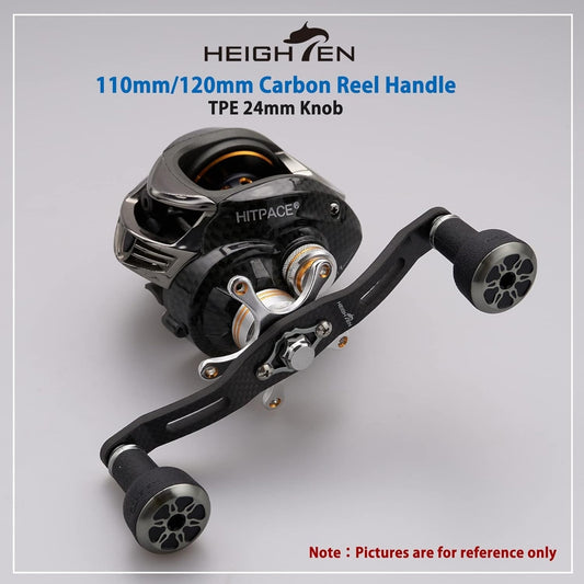 HEIGHTEN 110mm Fishing Carbon Reel Handle w/ TPE 24mm Knob for Shimano Daiwa Abu