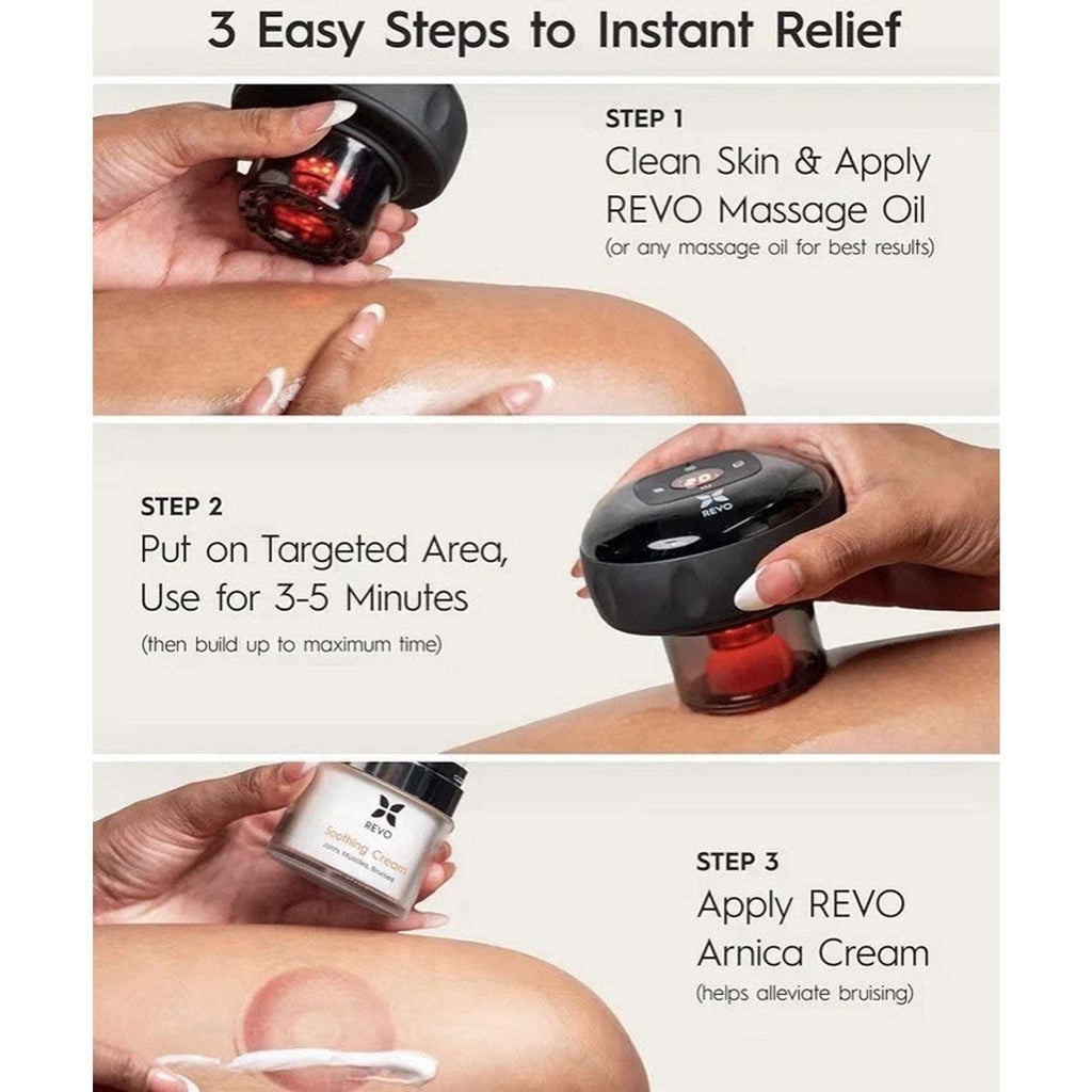 REVO Smart Cup The Original 4-in-1 Red Light Cupping Therapy Massager w Heat NEW