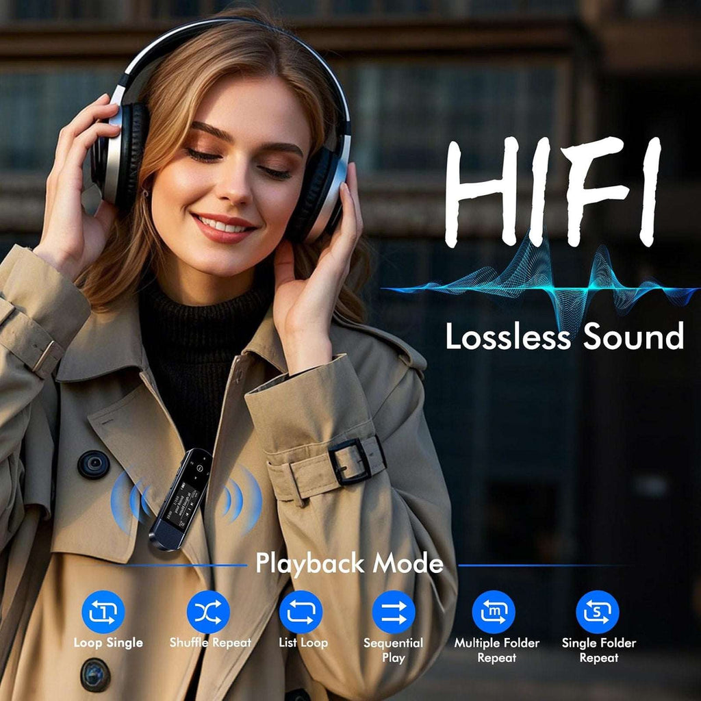 RUIZU 64GB USB-C MP3 Player Bluetooth 5.3, FM Radio & Clip Portable Music Player