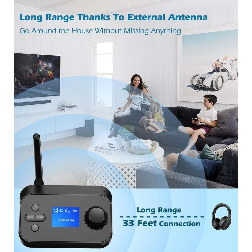 Bluetooth 5.3 Transmitter Receiver For TV Home Stereo Long Range Audio Adapter