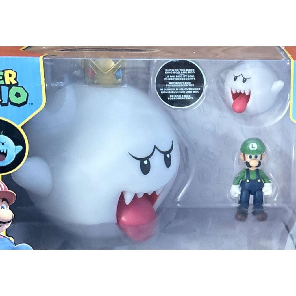 Super Mario Bros Boo, King Boo & Luigi Glow in Dark Set Jakks Pacific Nintendo