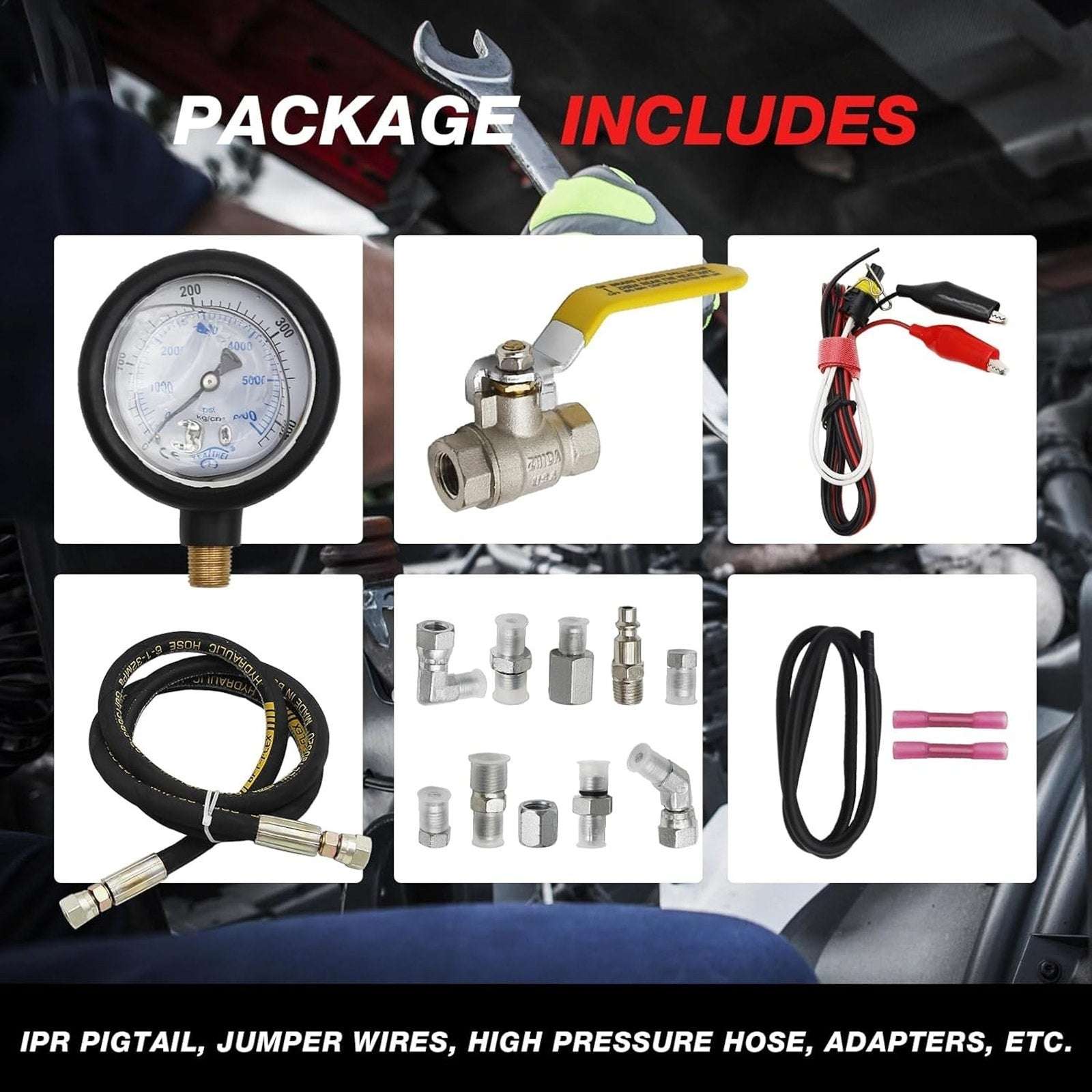 Ford F250 F350 6.0L & 7.3L Powerstroke 6000PSI Fuel Pressure Test Kit Hpop Gauge
