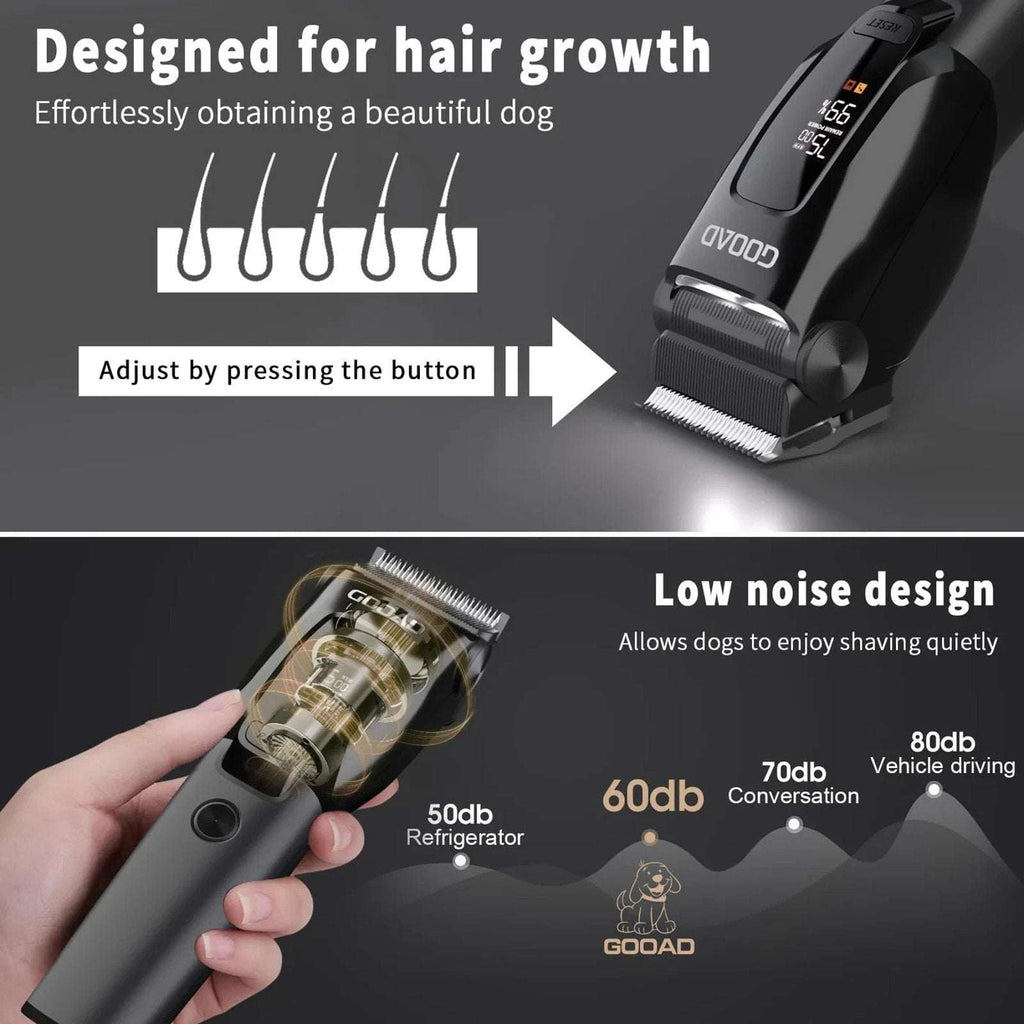 Wireless Dog Grooming Set Clippers, Paw Trimmers for Thick Hair Coats Low Noise