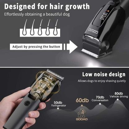 Wireless Dog Grooming Set Clippers, Paw Trimmers for Thick Hair Coats Low Noise