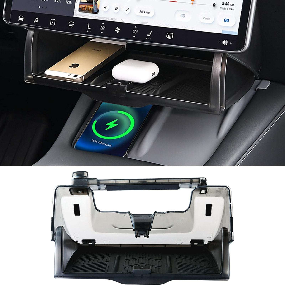 Hidden Under Screen Storage Organizer Tesla Y/3 Model Y Juniper Model 3 Highland