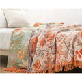 Casa & Beyond Cotton Floral Boho Reversible Blanket 91" x 98" + 4 Pillow Shams