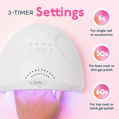 SUNUV SUN1 Hybrid UV + LED Lightbeads Nail Lamp for All Gel Polish & Extensions