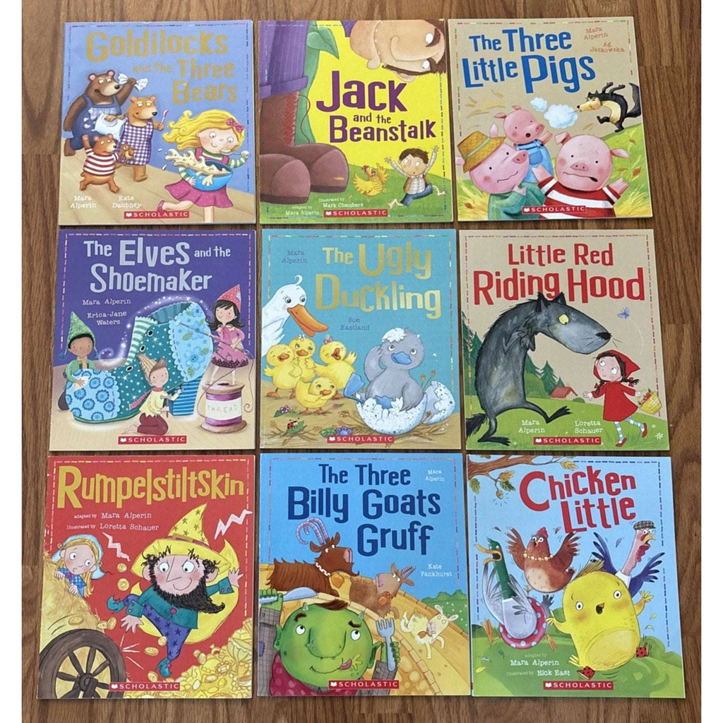 9 Fairy Tales Books Scholastic 3 Little Pigs, Little Red Riding Hood, Goldilocks