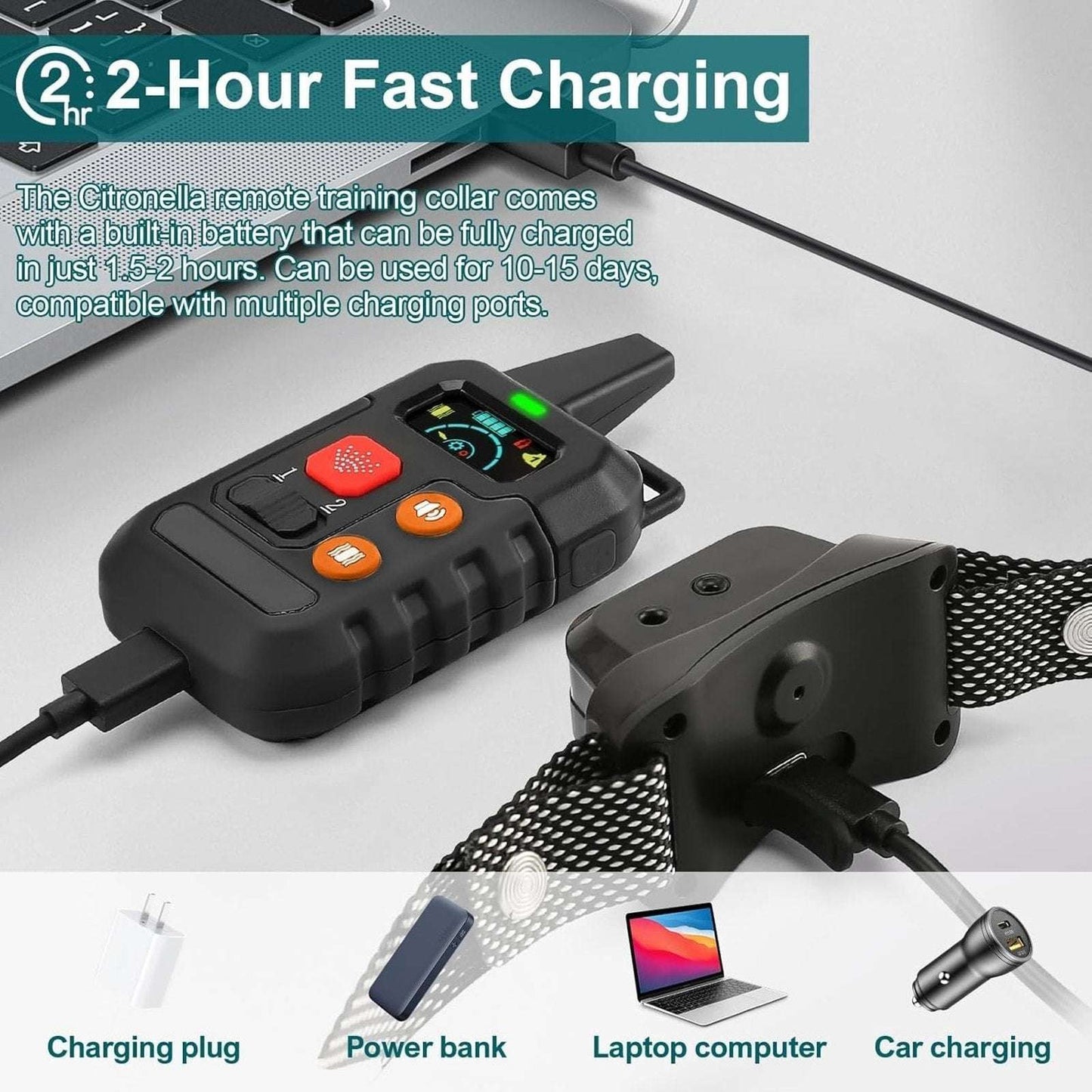 Citronella Spray Training Dog Collar Rechargeable Waterproof + 1 Spray Refill