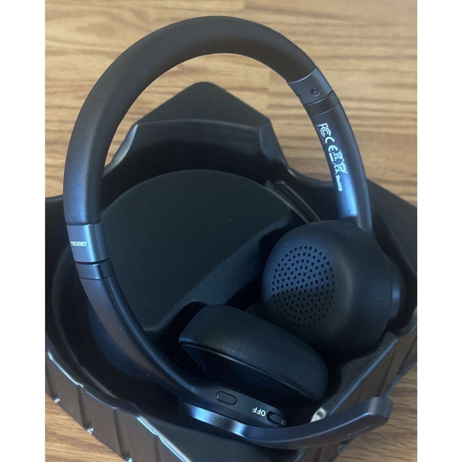 TECKNET Wireless Rechargeable Bluetooth Headset w/ Noise Cancellation TK-HS012