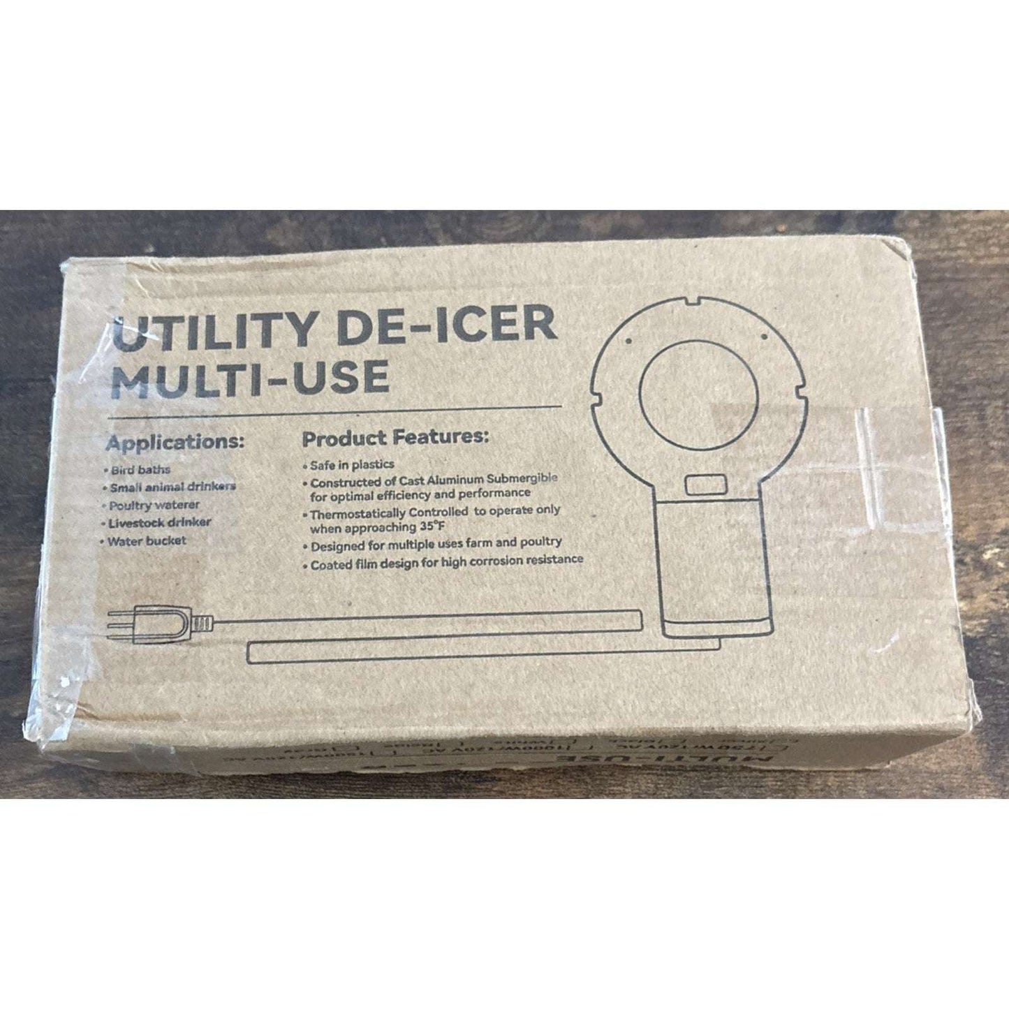 500W Utility De-Icer Submergible Chicken Water Heater for Farm Livestock Cast