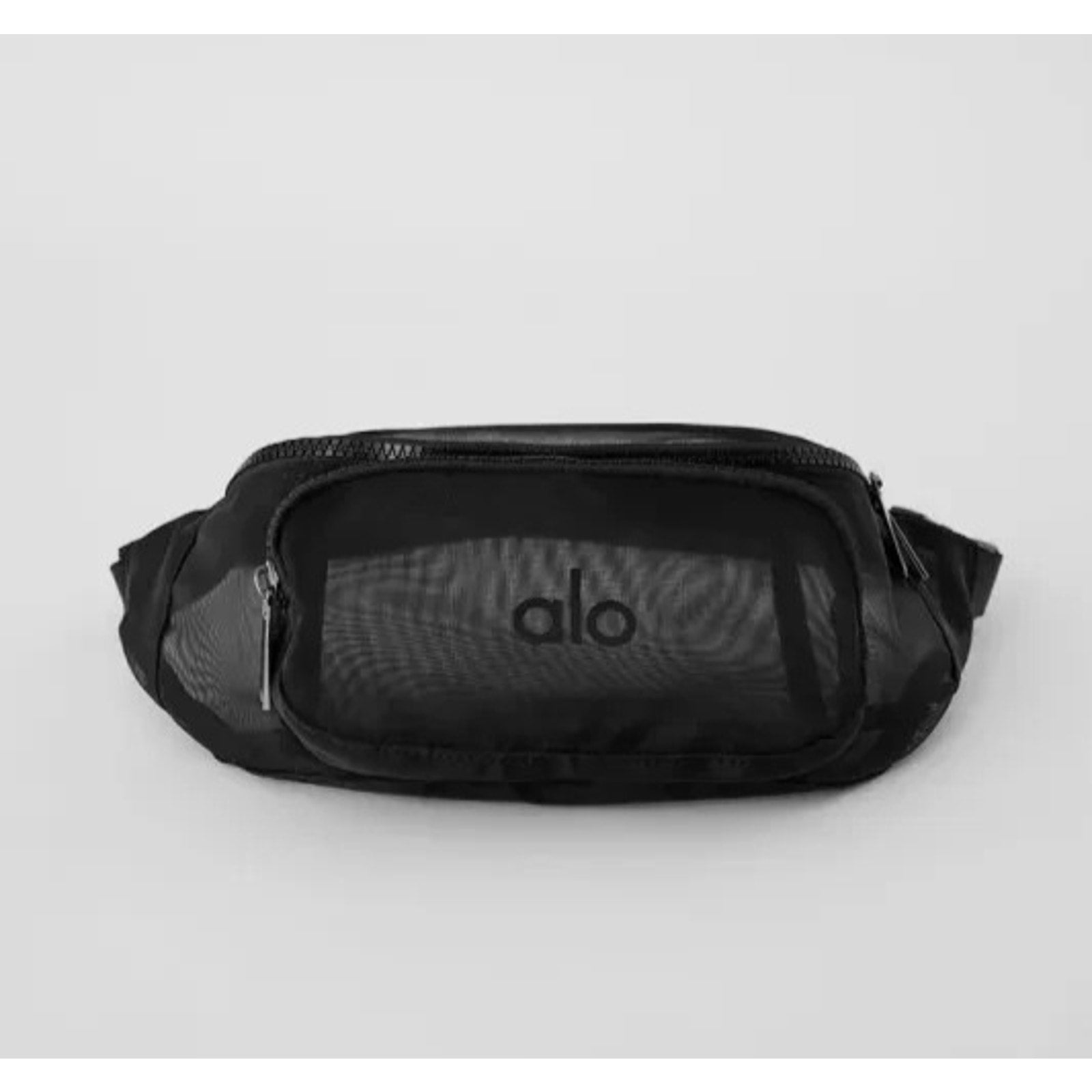 Alo Yoga Black Sheer Mesh Fanny Pack Belt Bag Crossbody