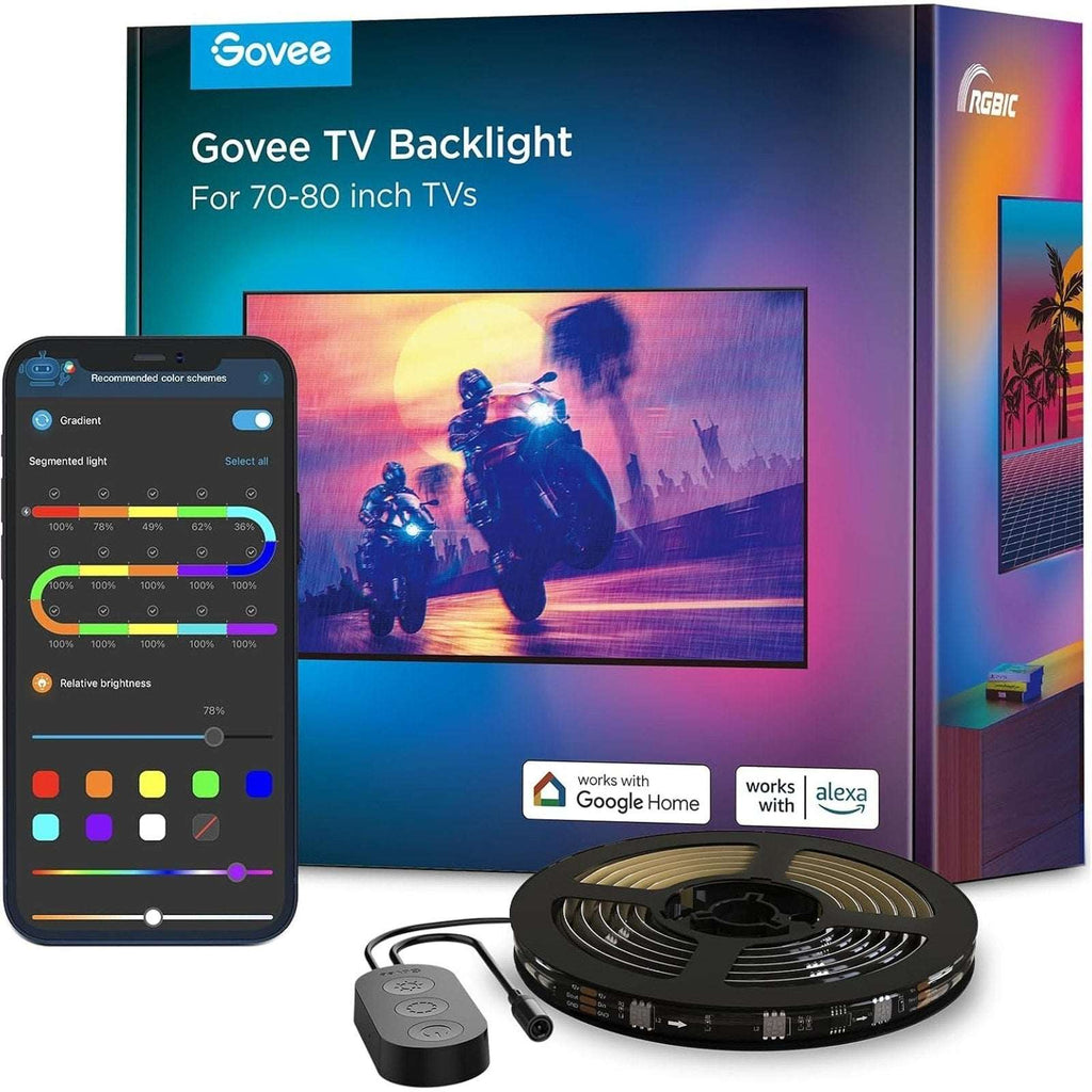 Govee RGBIC TV LED Backlight for 70-80 inch TVs App & Voice Control, Music Sync