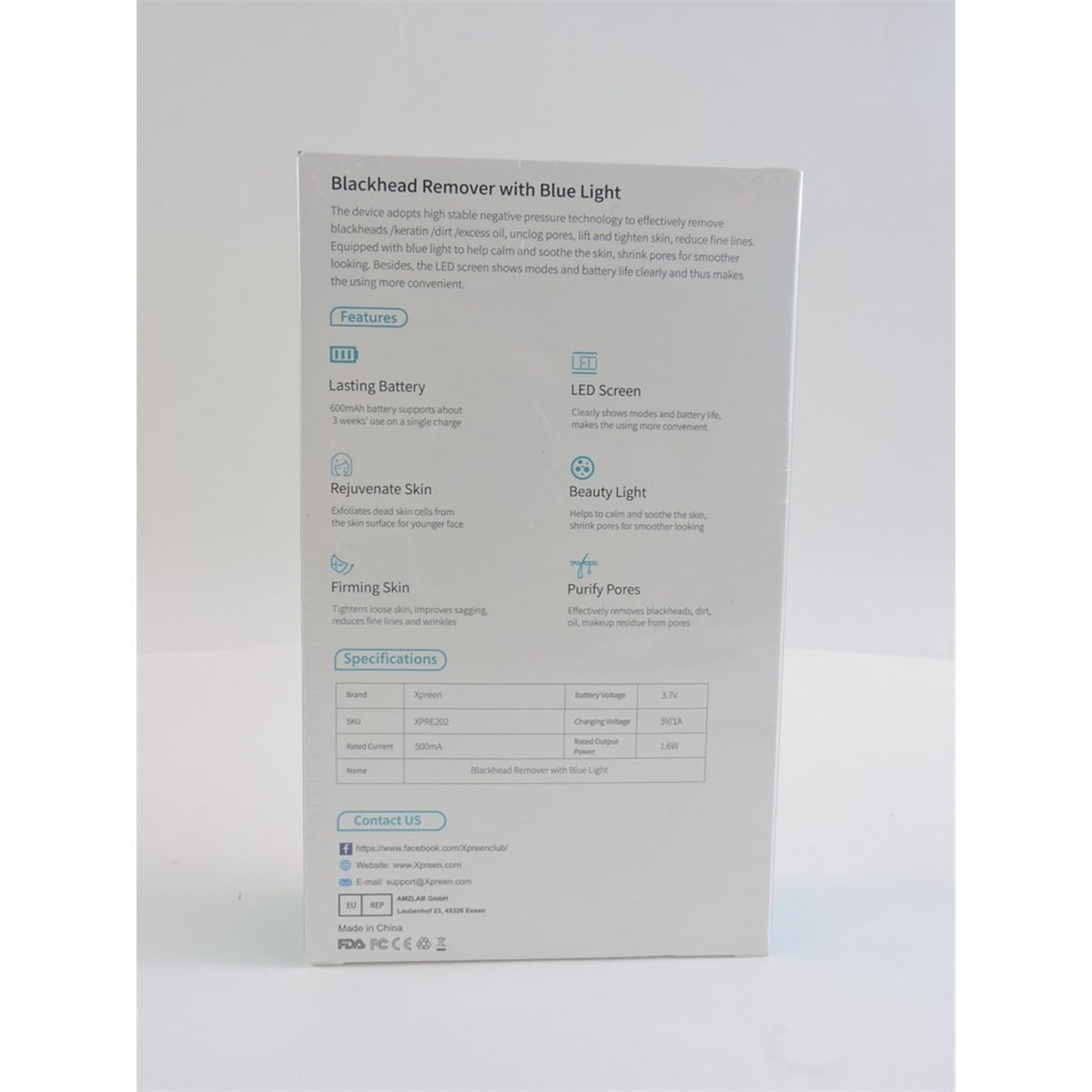 XPREEN Blackhead Remover & Pore Minimizer w/ Blue Light Skin Firming & Purifying