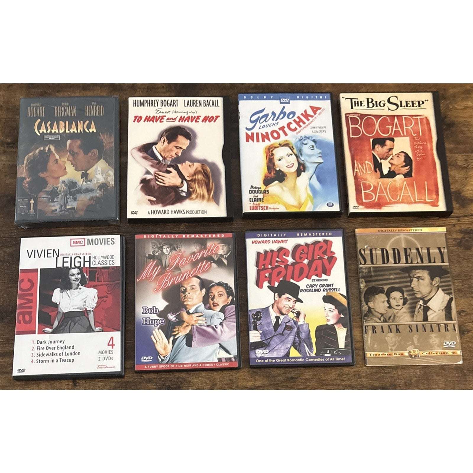 8 DVDs 11 Films Humphrey Bogart Casablanca, The Big Sleep Greta Garbo Ninotchka+