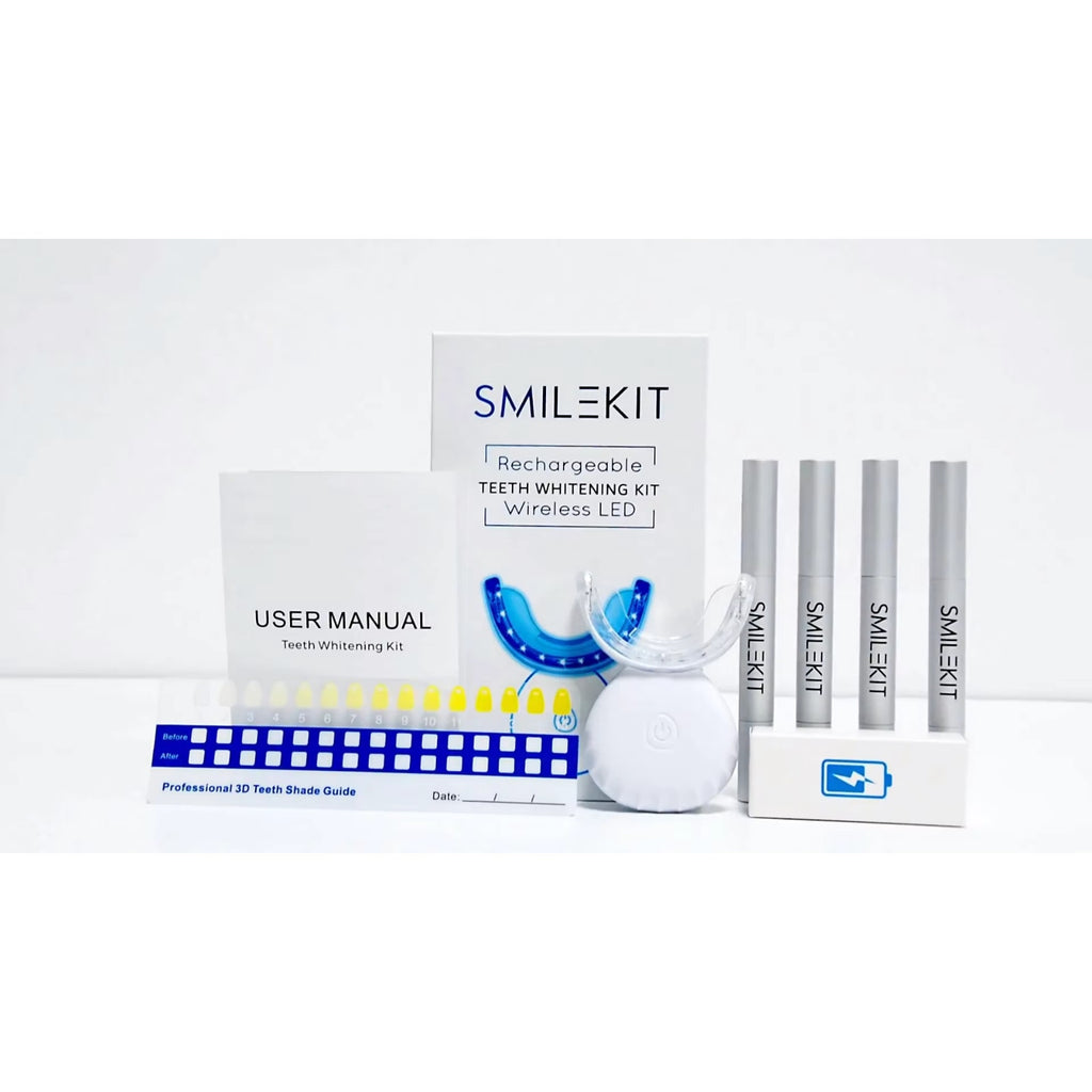 Smile Kit Rechargeable Teeth Whitening Kit At Home Wireless Led Light New Sealed