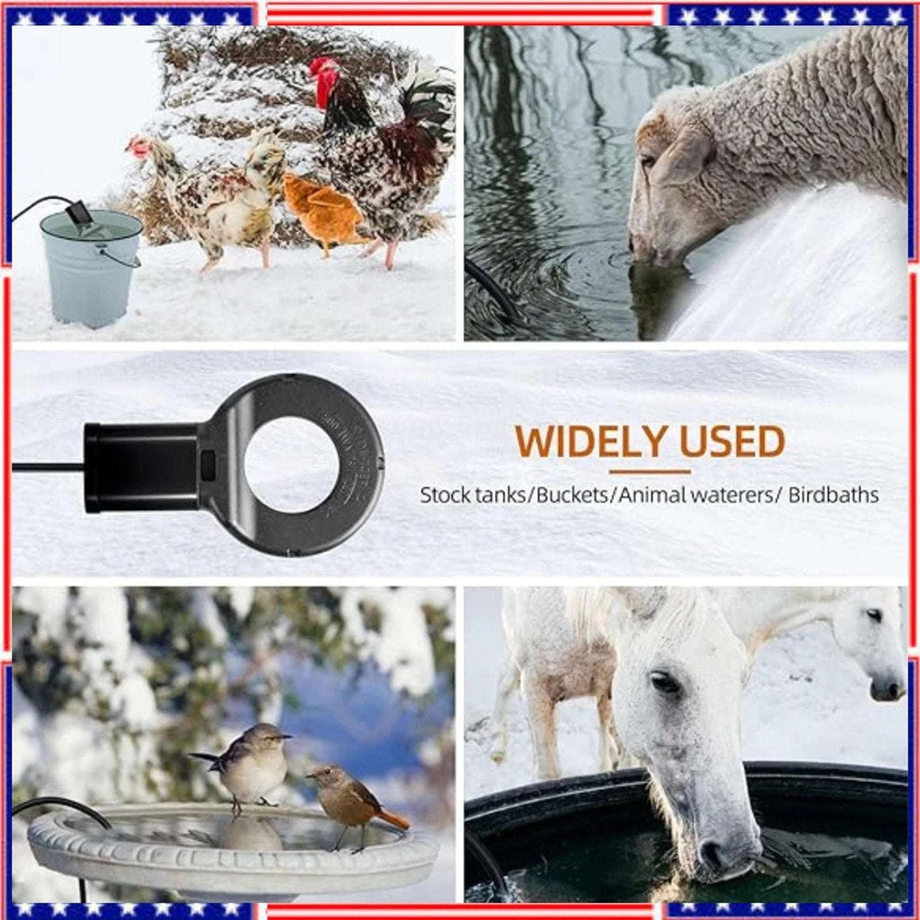 500W Utility De-Icer Submergible Chicken Water Heater for Farm Livestock Cast