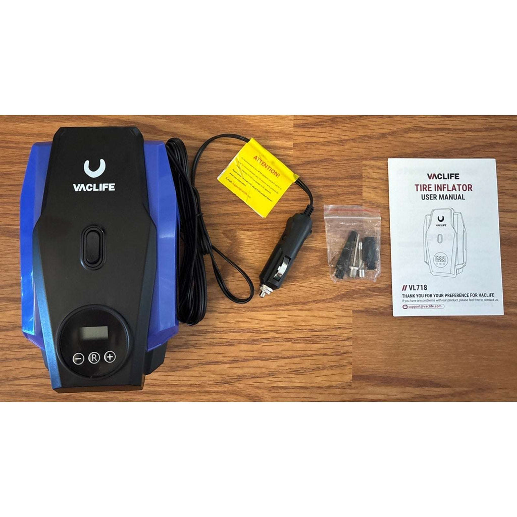 VacLife Air Compressor Tire Inflator w/ LED Light and Digital Display 12V DC
