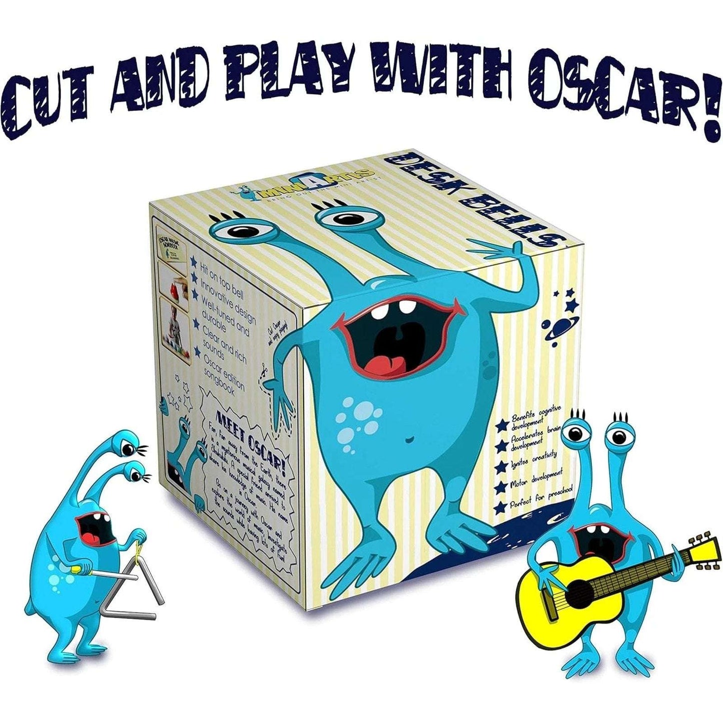 MINIARTIS Desk Bells for Kids Educational Music Learning Toys + Song Book & Bag