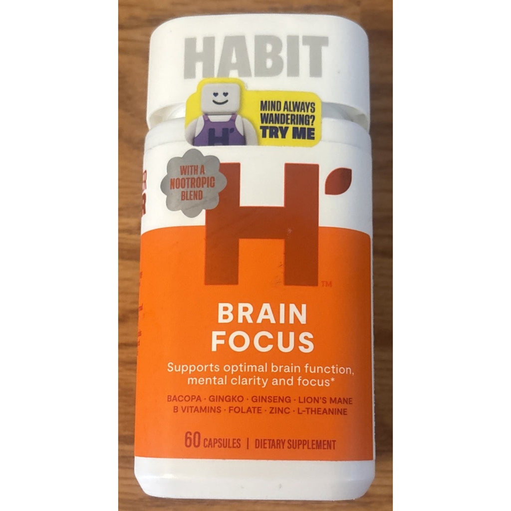 Habit H+ Brain Focus Nootropic Capsules 60ct Vegan Non-GMO Exp 05/2027