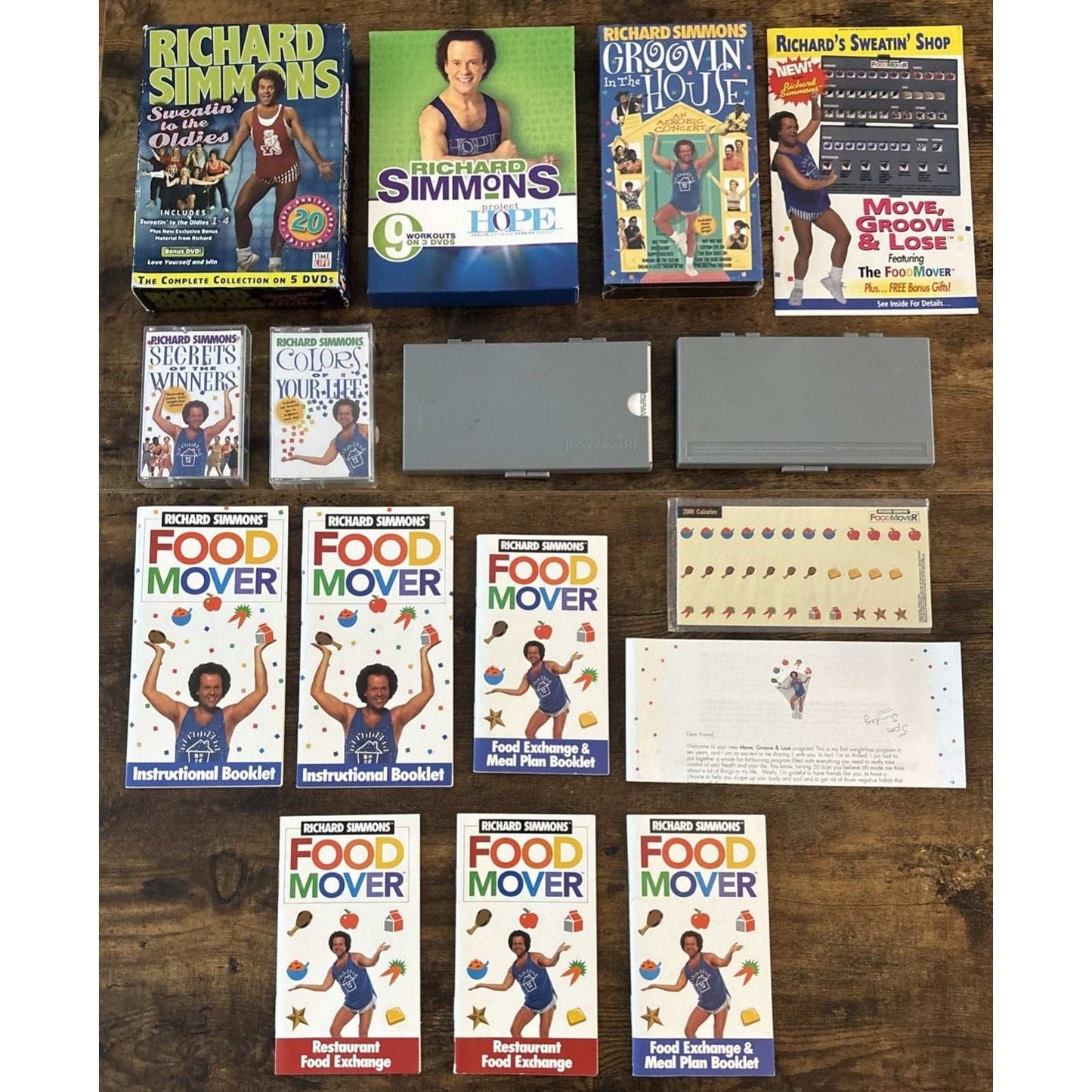 HUGE Richard Simmons LOT - Food Mover Kit, Sweatin to Oldies, Groovin In The Hou
