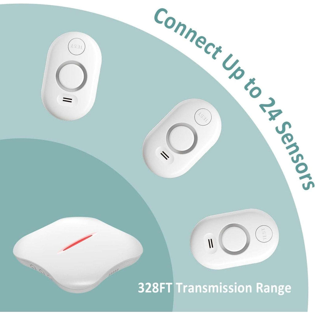 Home WiFi Water Leak Detector w/ App Notification 1 M13 Gateway + 6 WD61 Sensors