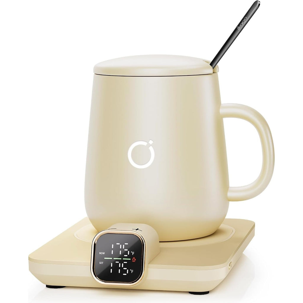 Ikago Smart Heated Coaster & Mug Warmer PRO Set - Auto-Off, Precise Temp Control