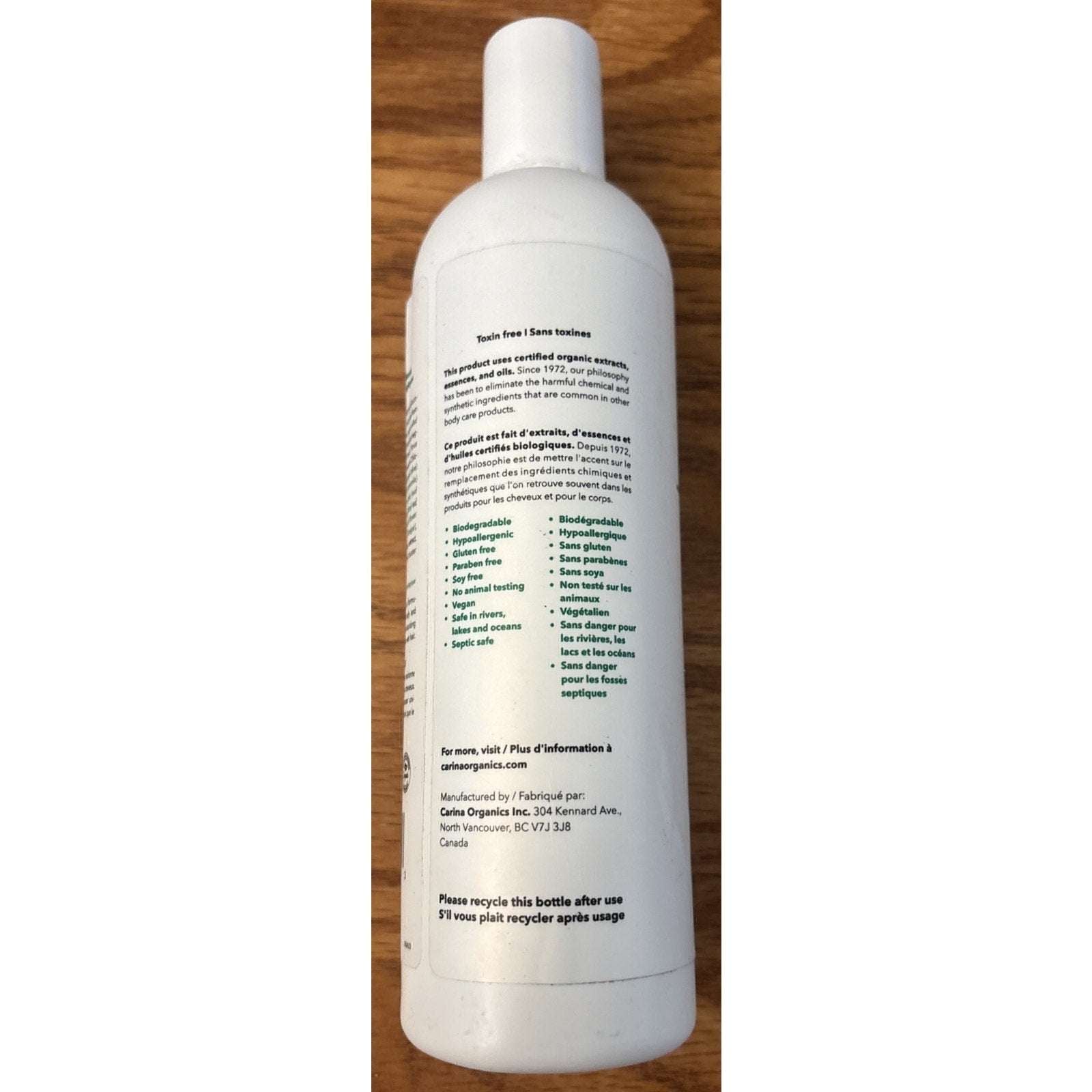 Carina Organics Sweet Pea Daily Moisturizing Shampoo - 360 ml / 12.2 fl oz